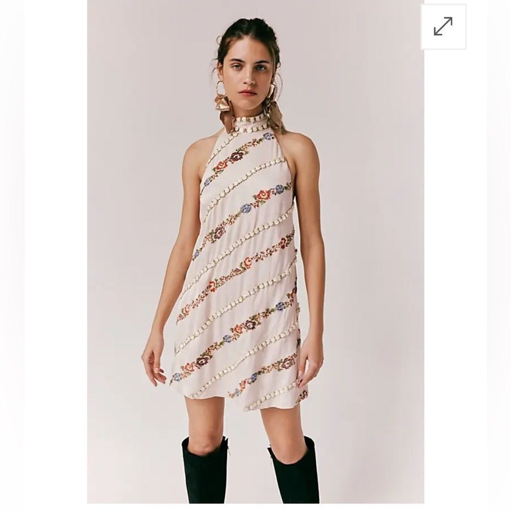 FREE PEOPLE 
Rene Embroidered Mini Dress Medium - Picture 3 of 7